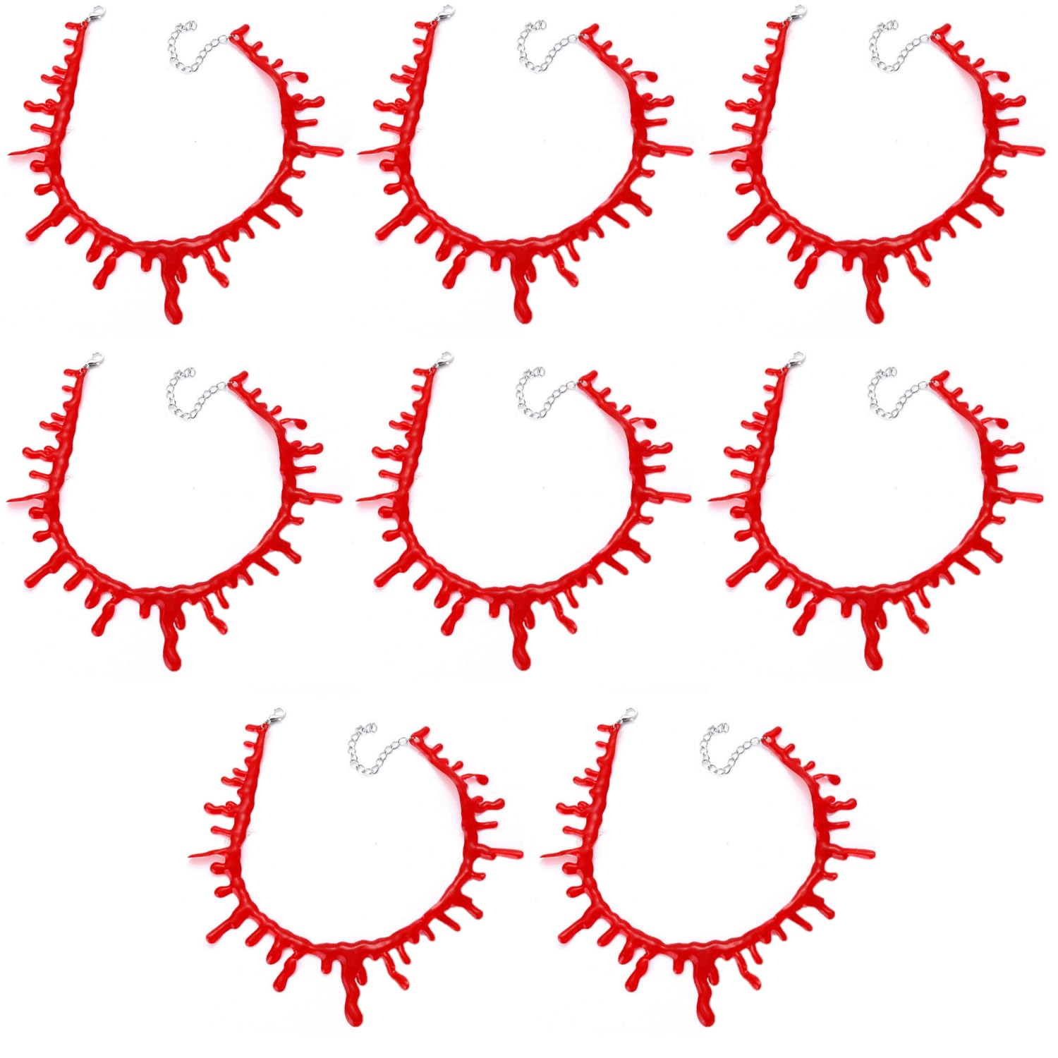MEISH Halloween Vampire Dripping Blood Choker Necklace Creative Dripping Blood Necklace Simulation Blood Necklace for Vampire Costume Accessories Masquerade Ball Decoration (8)