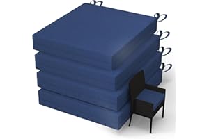 WOLKI Outdoor Cushions for Patio Furniture Set of 4, 19 x 19 x 3 Large Size Waterproof Seat Cushions Thick Chair Pads for Gar