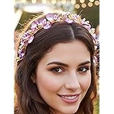 Formery Sparkle Crystals Headband Purple Crystal Hair Band Party Prom Wedding Beaded Headpiece Hair Accessories for Women and Girls