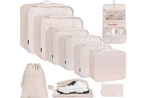 BAGAIL 6 Set/8 Set/10 Set Packing Cubes Various Sizes Packing Organizer for Travel Accessories Luggage Carry On Suitcase