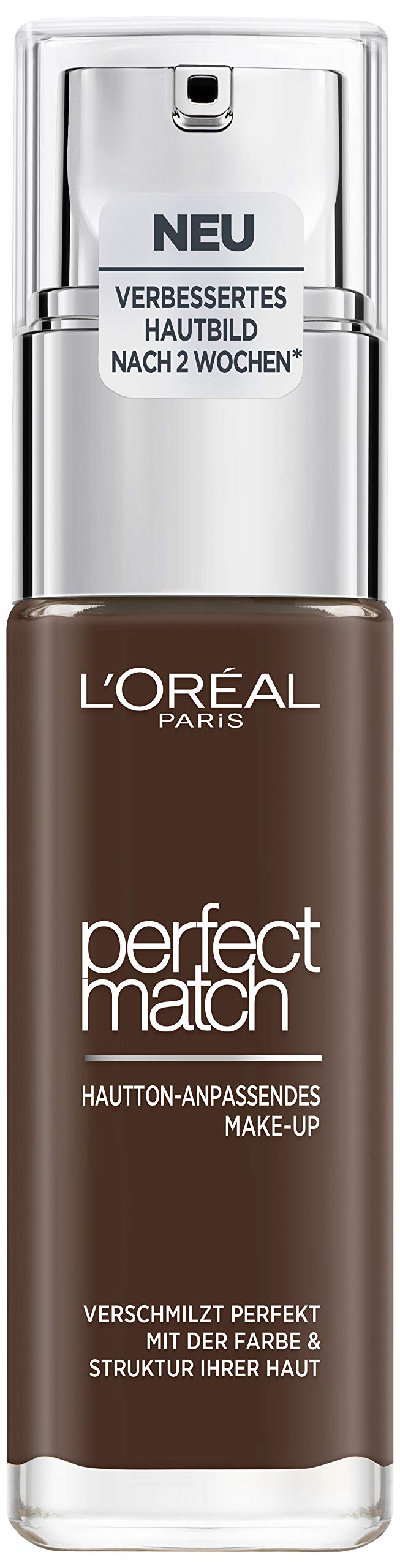 L'Oréal Paris Make-Up, Liquid Foundation with Hyaluronic and Aloe Vera, Perfect Match Make-Up, No. 12.N Ebony, 30 ml