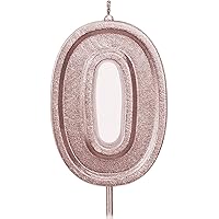 LUTER 2.76 Inches Large Rose Gold Glitter Birthday Candles Birthday Cake Candles Number Candles Cake Topper Decoration…