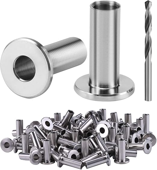 Lichamp 100pcs 1/8 Raling Steel Cable Protector Sleeves, T316 Stainless