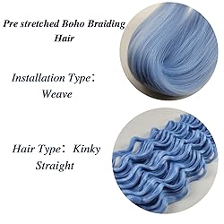 Blue Braiding Hair Pre stretched Ez Braid Knotless
