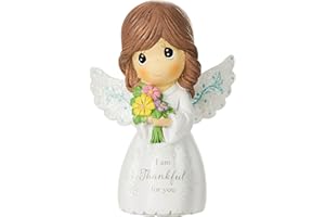 Precious Moments Angel Figurine | I Am Thankful for You, Mini Resin Figurine | Angel Gift | Angel Home Decor & Gift