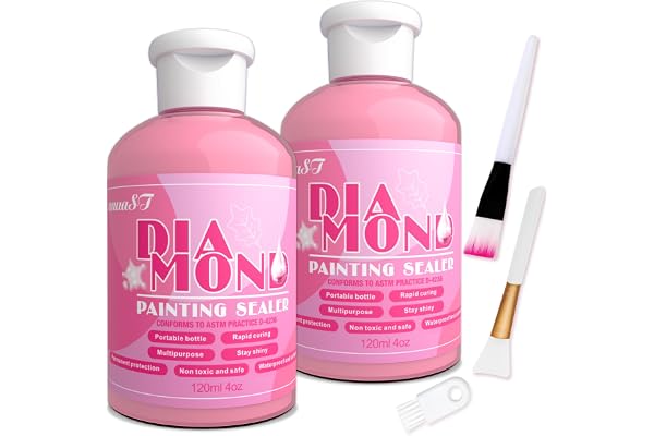 unuaST Diamond Painting Sealer 8oz, 2 Pack Diamond Art Sealer Kit for Adult | 8oz, Diamond Painting Accessories, Includes Bru