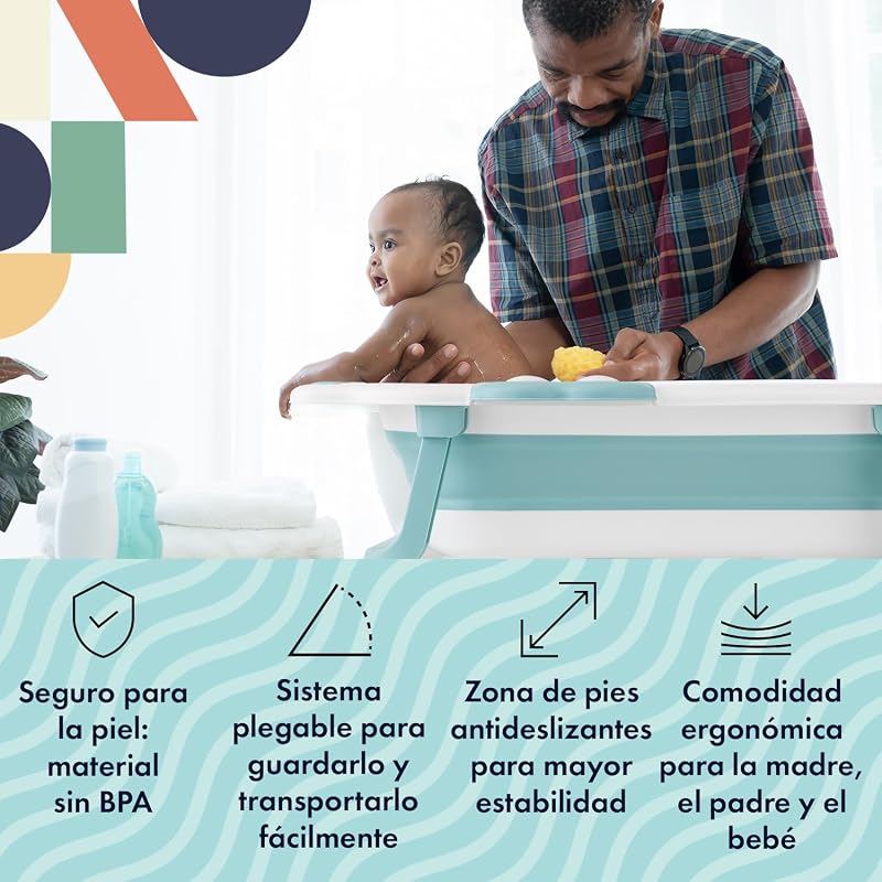 Banheira de banho de bebé dobrável sem almofada