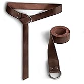 Hide & Play, Leather Medieval Belt with Half Ring Closure, Renaissance Style, Adjustable Strap for Viking Cosplay, Handmade