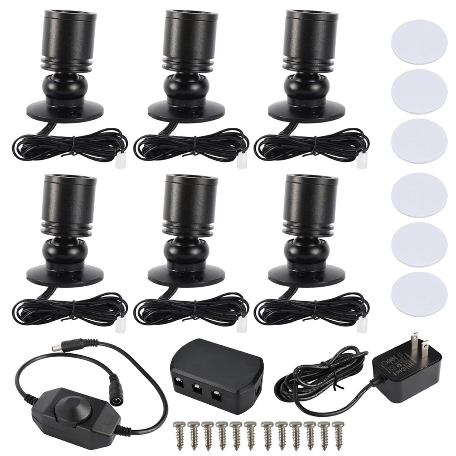 Photo 1 of YaeCCC Dimmable LED Mini Spotlight Jewelry Showcase Display Lights Black Shell Surface Mount (Pack-6,Daylight 6400k)