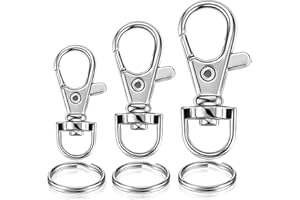 YHYZ Keychain Key Chain Rings Clips Swivel Bulk, Swivel Lanyard Snap Hooks (Small X 4pcs, Medium X 4pcs, Large X 4pcs) + Key Rings X 12pcs, for Keychain Crafts Resin, Lanyard, Bag, Purse,Tag