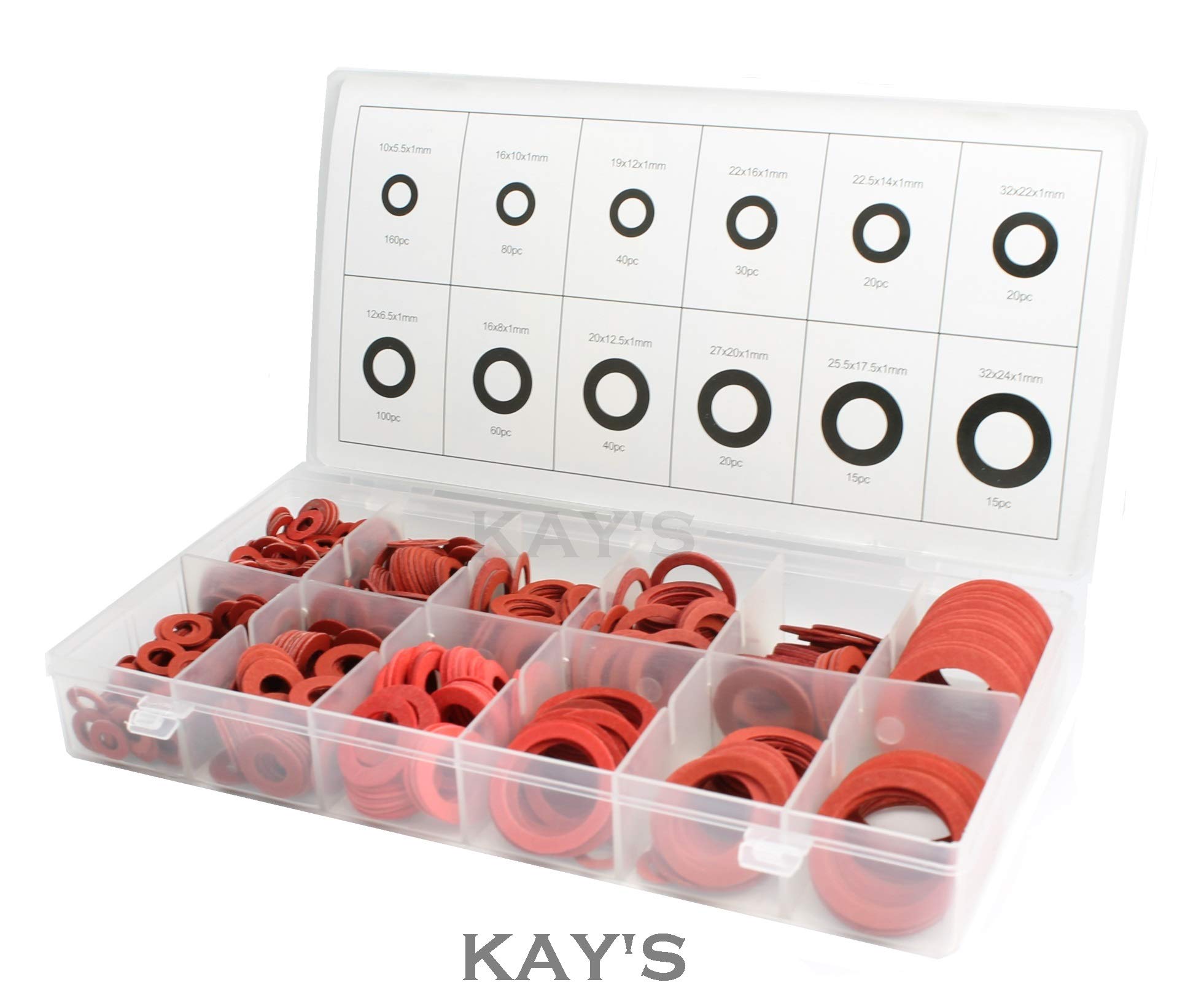 Unbekannt Toolzone 600 Assorted Fibre Washers