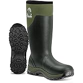 TerraTrax Men's Insulated Rubber Work Boots, 6mm Neoprene Waterproof Muck Mud Boots for Cold Winter & Snow - Reinforced Dual-Sole Heavy Duty Outdoor Farm, Hunting & Slush Chore Shoe