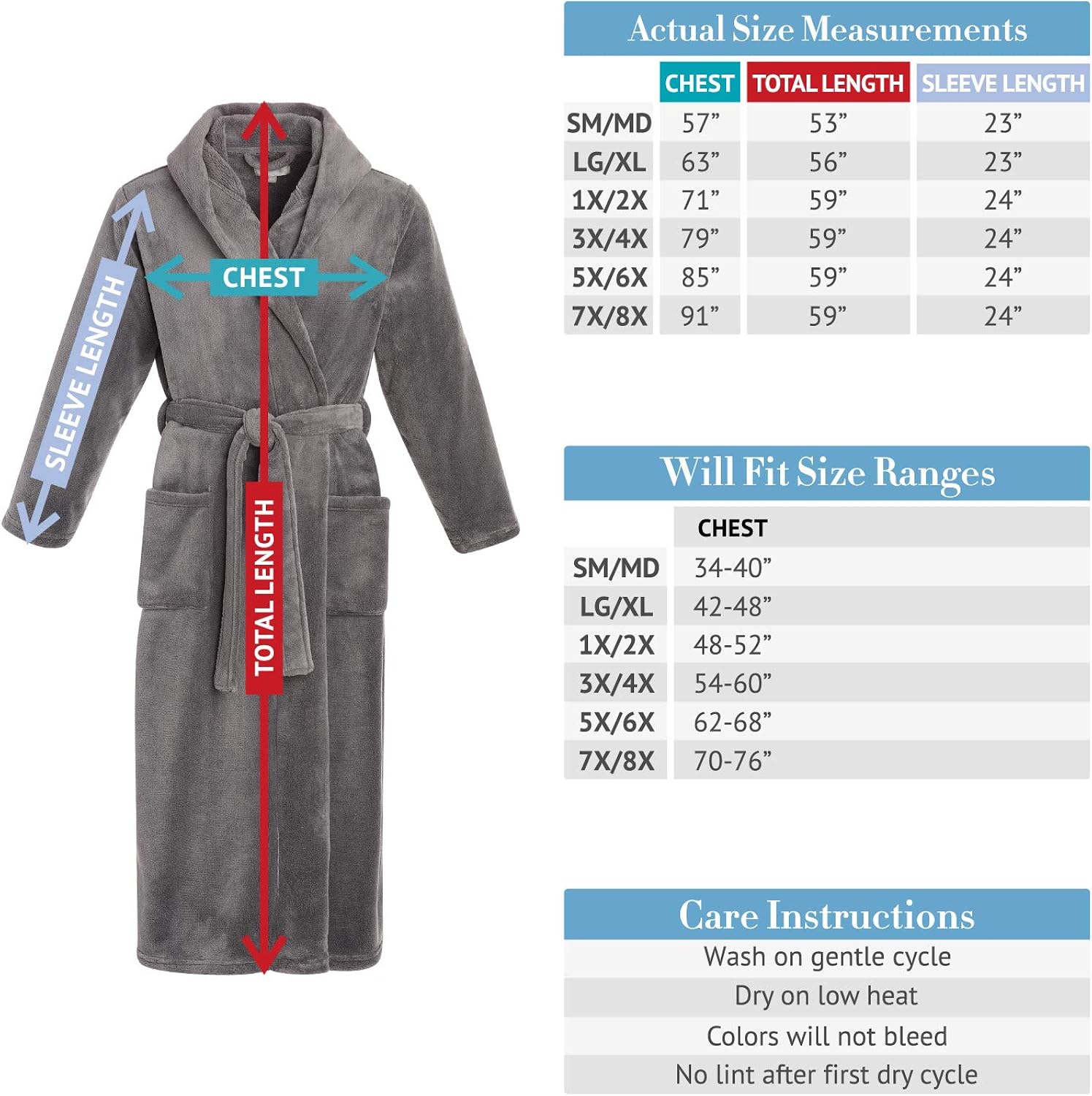 Alexander Del Rossa Men's Warm Flannel Fleece Robe with Hood, Big and Tall Bathrobe at  Men’s Clothing store