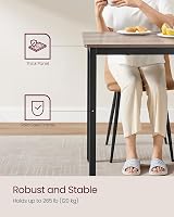VASAGLE Dining Table 70 x 110 cm Industrial Heather Greige Ink Black KDT081G01 view 5
