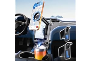 Cup Holder Phone Holder, ELWEY 2026 Upgraded 2 in 1 Cup Phone Holder for Car Cupholder with Dual Adjustable Bases for Univers