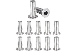 Awclub M5 Multi-Grip Rivet Nuts, 12pcs Pre-Bulbed Shank Flat Head Threaded Insert Nut 304 Stainless Steel Plus Nuts Construct