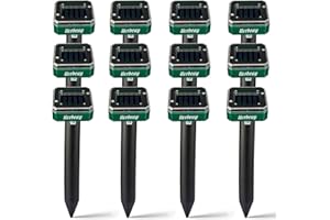 SSNMEI Solar Mole Repellent - 12 Pack Gopher Repellent Solar Powered Animal Powered for Garden Lawn Yard Waterproof Rodent Repellent and Deterrent for Mole, Vole, Gopher (Green)