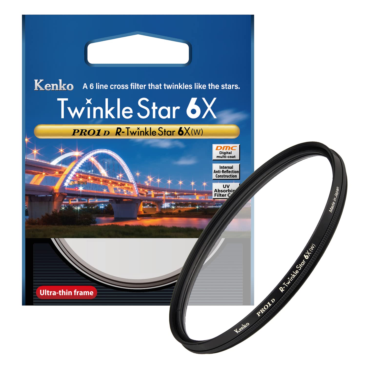 Kenko Cross effect filter PRO1D R-Twinkle Star 6x ø58mm, 6-line, Low profile