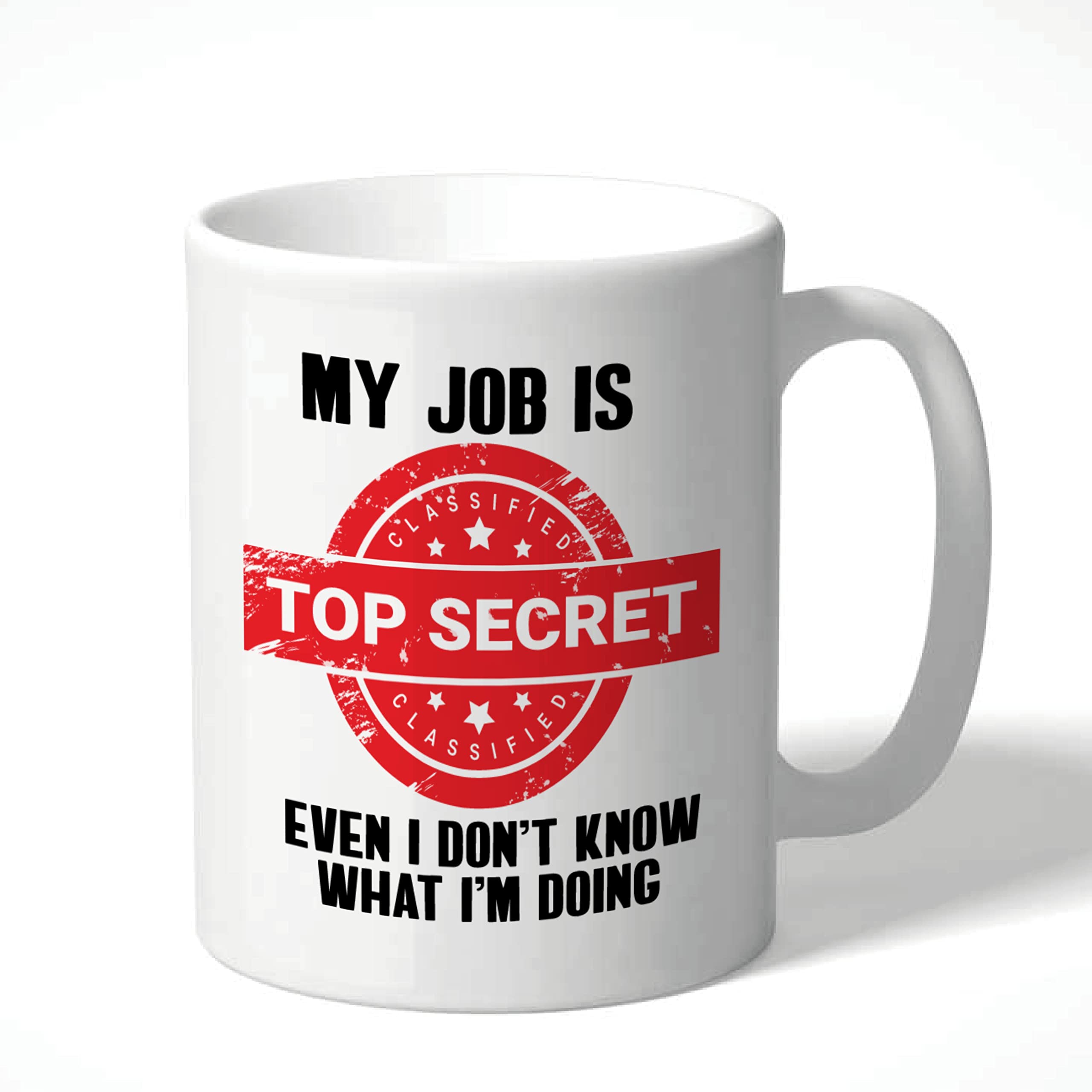 Wanky Candles My Job is Top Secret Mug by Cheeky Chops Cards - Funny Tea or Coffee Novelty Cup CMUG73