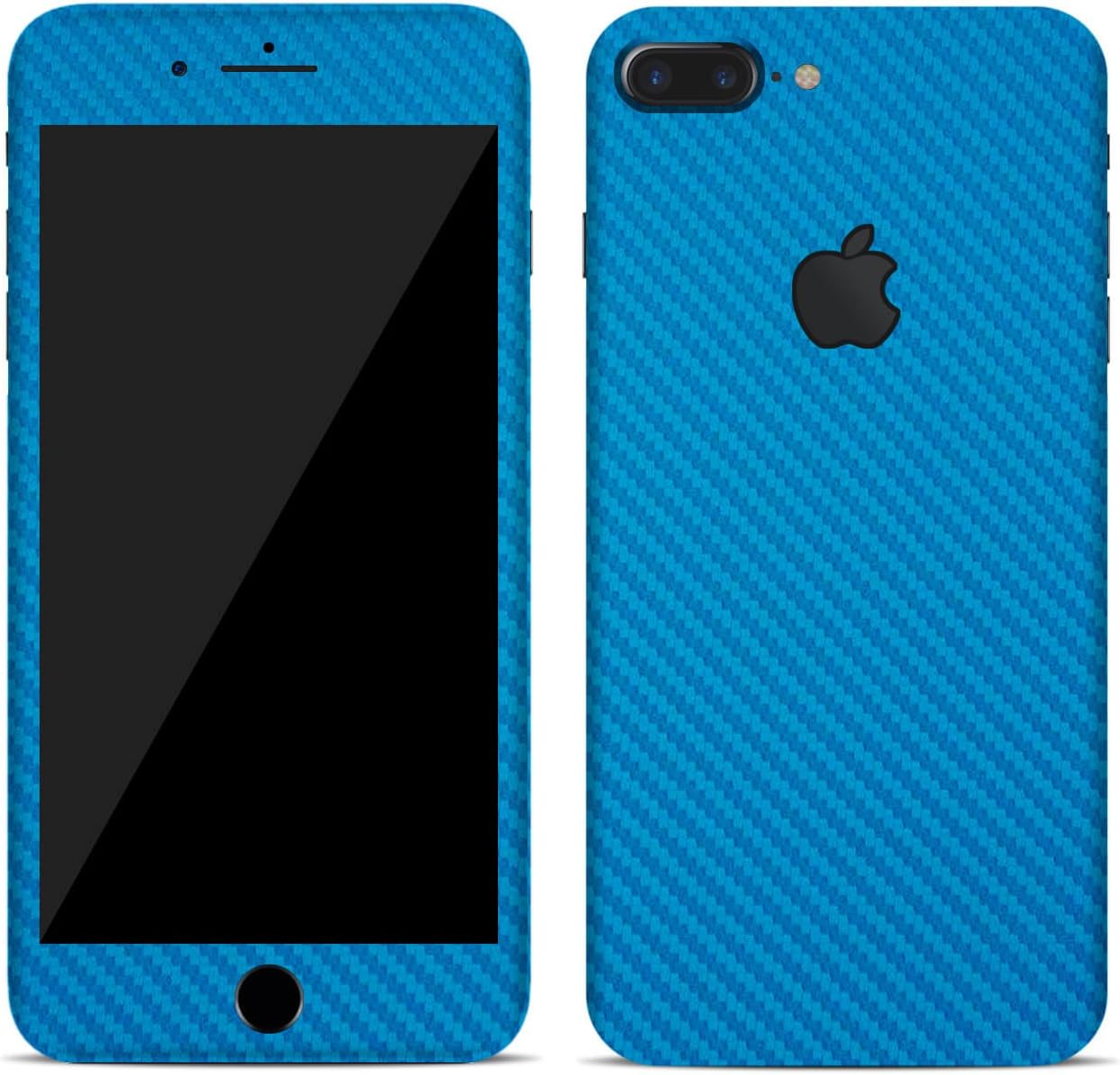 SmartSkins Textured skin sticker for iPhone 7 & 7+ plus Full Body Wrap (iphone 7, light blue carbon)