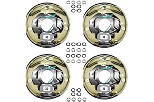 RV MURTS 2 Pairs 10" x 2-1/4" Self Adjusting Electric Trailer Brake Assembly for 2300-3500 lbs Trailer Axle with Nuts&Washers, RV Spindle Brake Kit with 4 Holes for Trailer, Dexter Type Replacement.