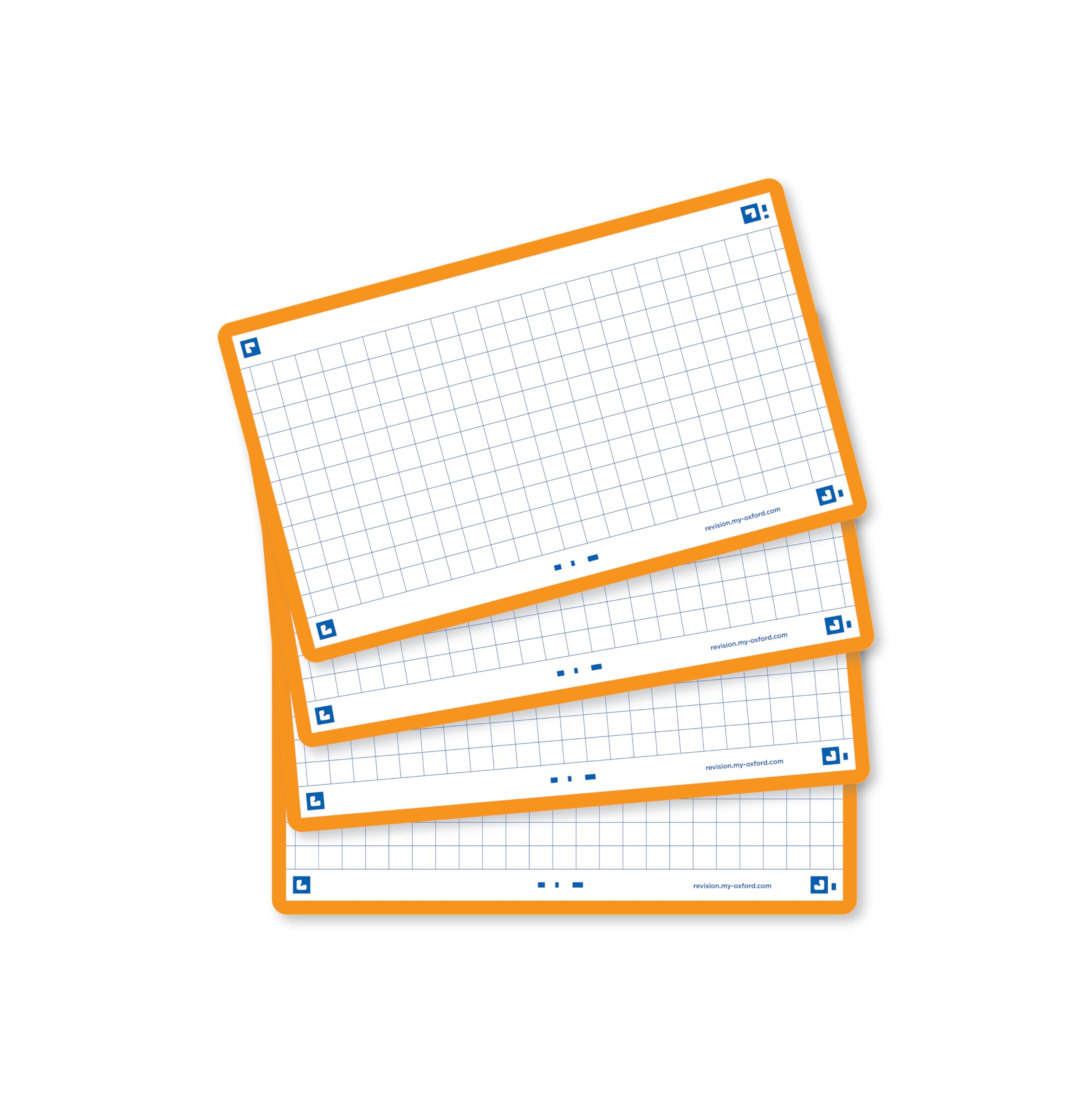 Oxford Flash Cards, Squared with Orange Frame, 7.5 x 12.5 cm, Pack of 80