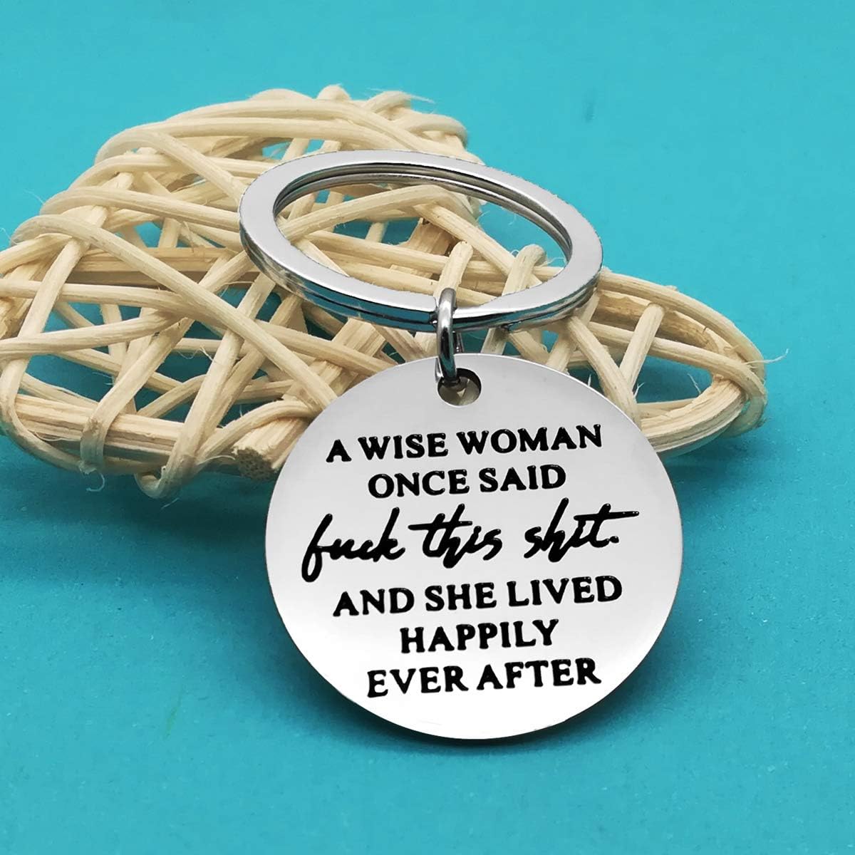 Huwujiu Funny Keyring Gifts for Women A Wise Woman Once Said and She Lived Happily Ever After Keyring Novelty Gifts Christmas Birthday Gifts for Sister Friends - Image 4