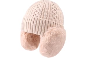 MniJiza Toddler Earflap Beanie Hat Kids Warm Fleece Lined Hats Boys Girls Winter Skull Cap