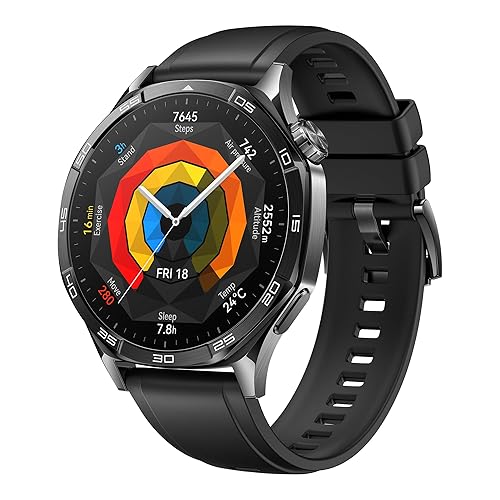 HUAWEI WATCH GT 5 46mm Smartwatch, Sharp-Edged Design, All-new Running and Cycling Sports, Health Tracking, up to 14 Days Battery Life, Compatible with iOS and Android, Black