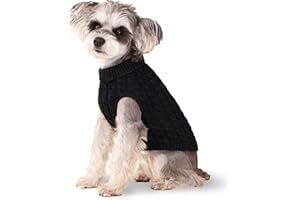 KRASTMON Dog Sweater, Black M Pullover Sweater, Turtleneck Knitwear, Puppy Outfits for Small and Medium Dogs, Warm Clothes for Bulldog, Poodle, Yorkshire etc.