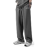 CARTBIKE Men's Cotton Sweatpants Loose Fit Baggy Straight Leg Sweat Pants for Men Open Bottom Lounge Yoga Pants with Pockets