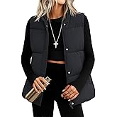 YUCOLEN Down Puffer Vest for Women Warm Winter Quilted Padded Puffy Vests with Pockets Stand Collar Zip Up Coat