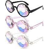 3PCS Festivals Kaleidoscope Glasses, Rainbow Prism Goggles for Rave Party EDM