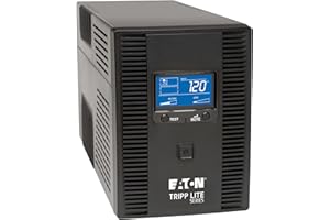 Tripp Lite 1500VA UPS LCD Battery Back Up Tower AVR 120-Volt USB Coaxial RJ45, Black (OMNI1500LCDT)