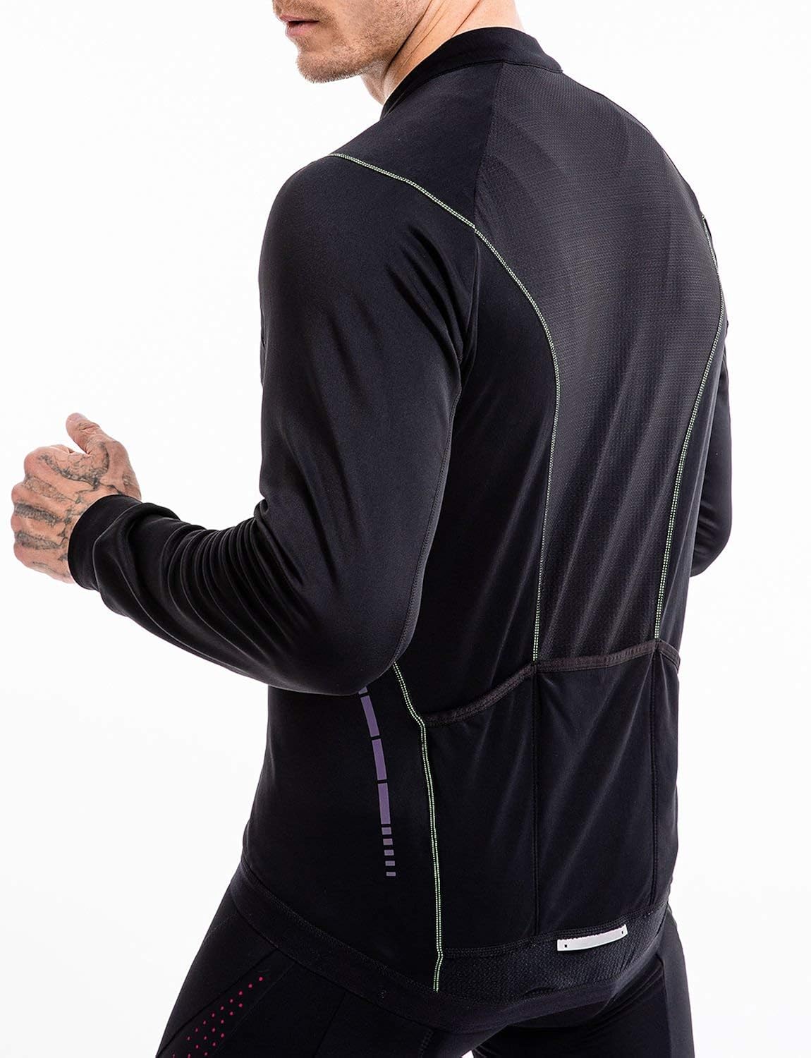 RION Men's Thermal Cycling Jacket, Bike Winter Jacket, Fleece Warm Up, Rear Pockets, Reflective: Clothing