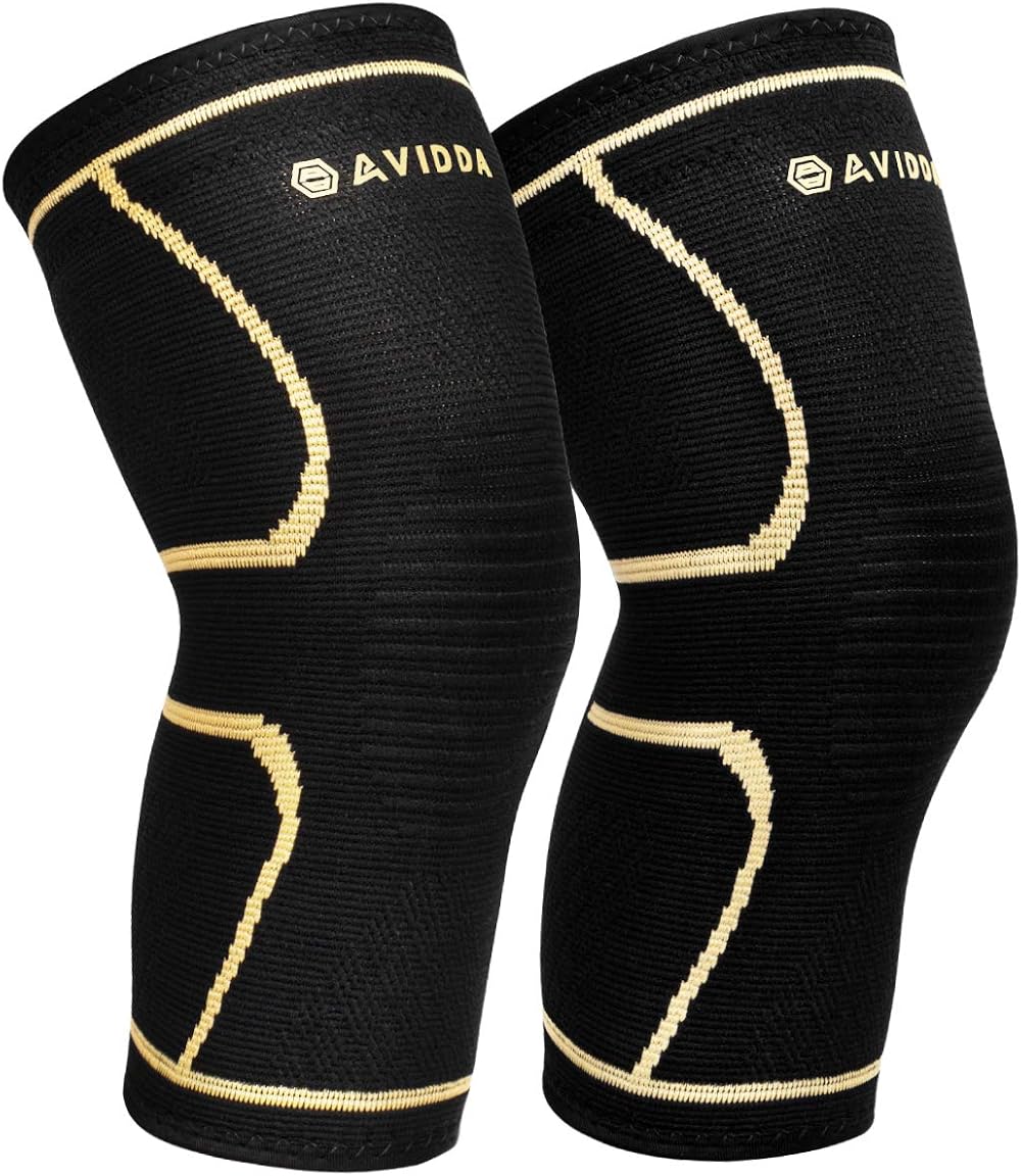 AVIDDA Knee Support Brace 2 Pack Compression Knee Sleeves