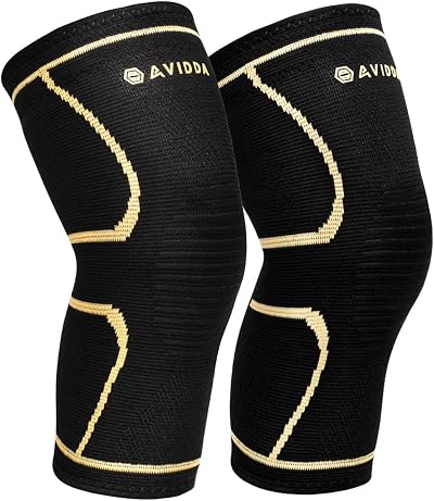 AVIDDA Knee Support Brace 2 Pack Compression Sleeves Arthritis Pain