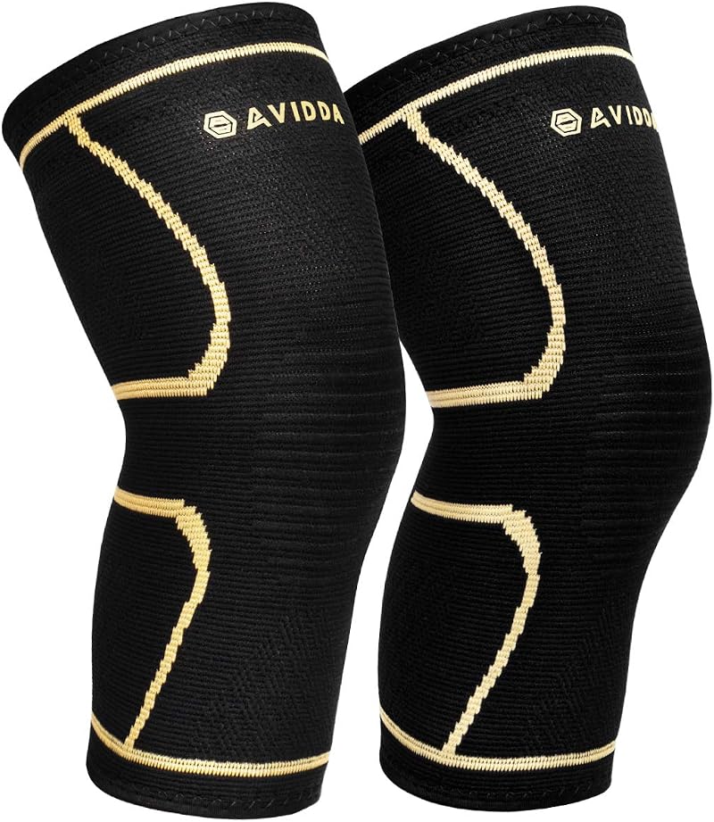 AVIDDA Knee Support Brace 2 Pack Compression Knee Sleeves