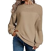 Dokotoo Women's Casual Long Sleeve Sweaters Loose Crewneck Knit Solid Pullover Sweater Jumper Tops