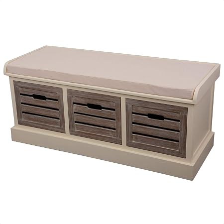 Amazon Com Sonderborg Upholstered Drawer Storage Bench Garden Outdoor