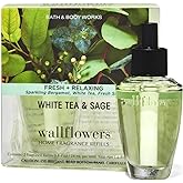 Wallflowers Bath Body Works Fragrance Refill Bulb 2 Pack White Tea & Sage