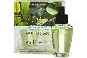 Wallflowers Bath Body Works Fragrance Refill Bulb 2 Pack White Tea & Sage