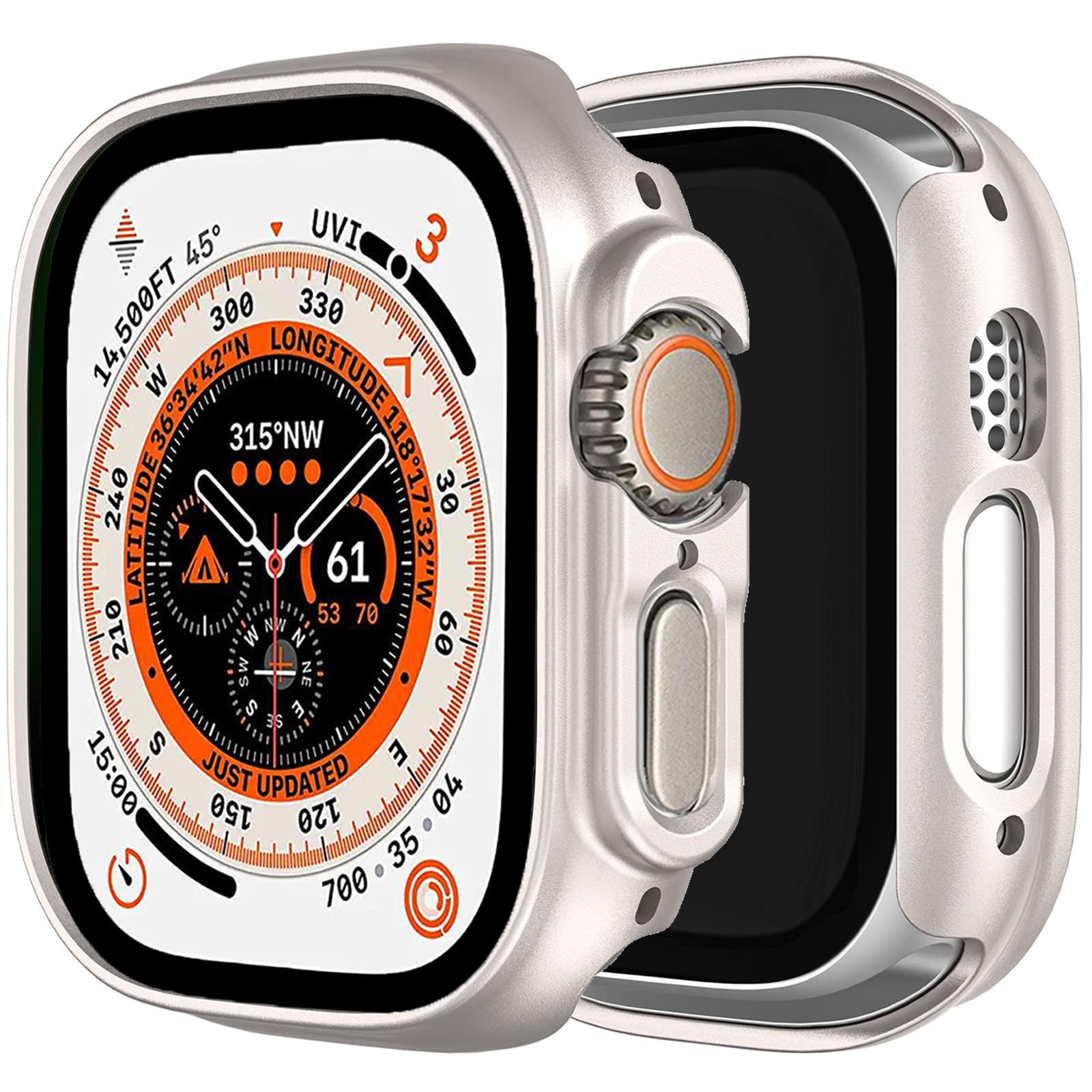 Miimall Compatible with Apple Watch Ultra 3/2/1 49mm Case, Hard PC [Without Screen Protector], Ultra-Thin Lightweight Protective Cover for Apple Watch Ultra 49mm-Starlight