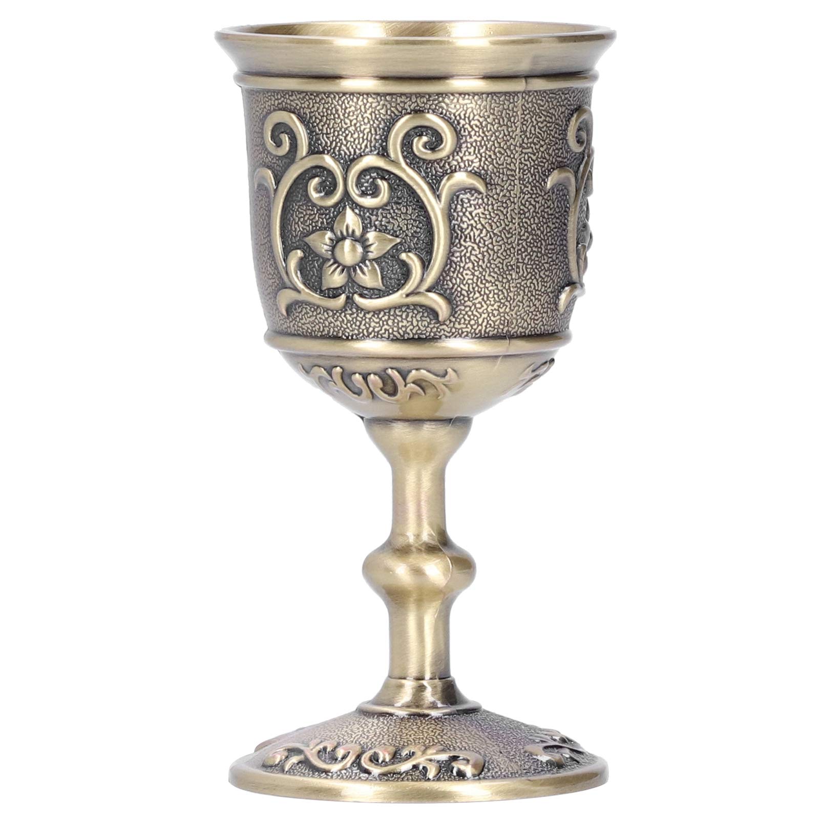 Bronze Wine,Chalice,Goblets Medieval,Bronze Wine Cup Vintage Goblet Embossed European Royal Chalice Whiskey Drink Party Supplies(L)