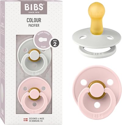BIBS Colour Soother 2-Pack Dummy Pacifier Size 2 6-18m Natural Rubber