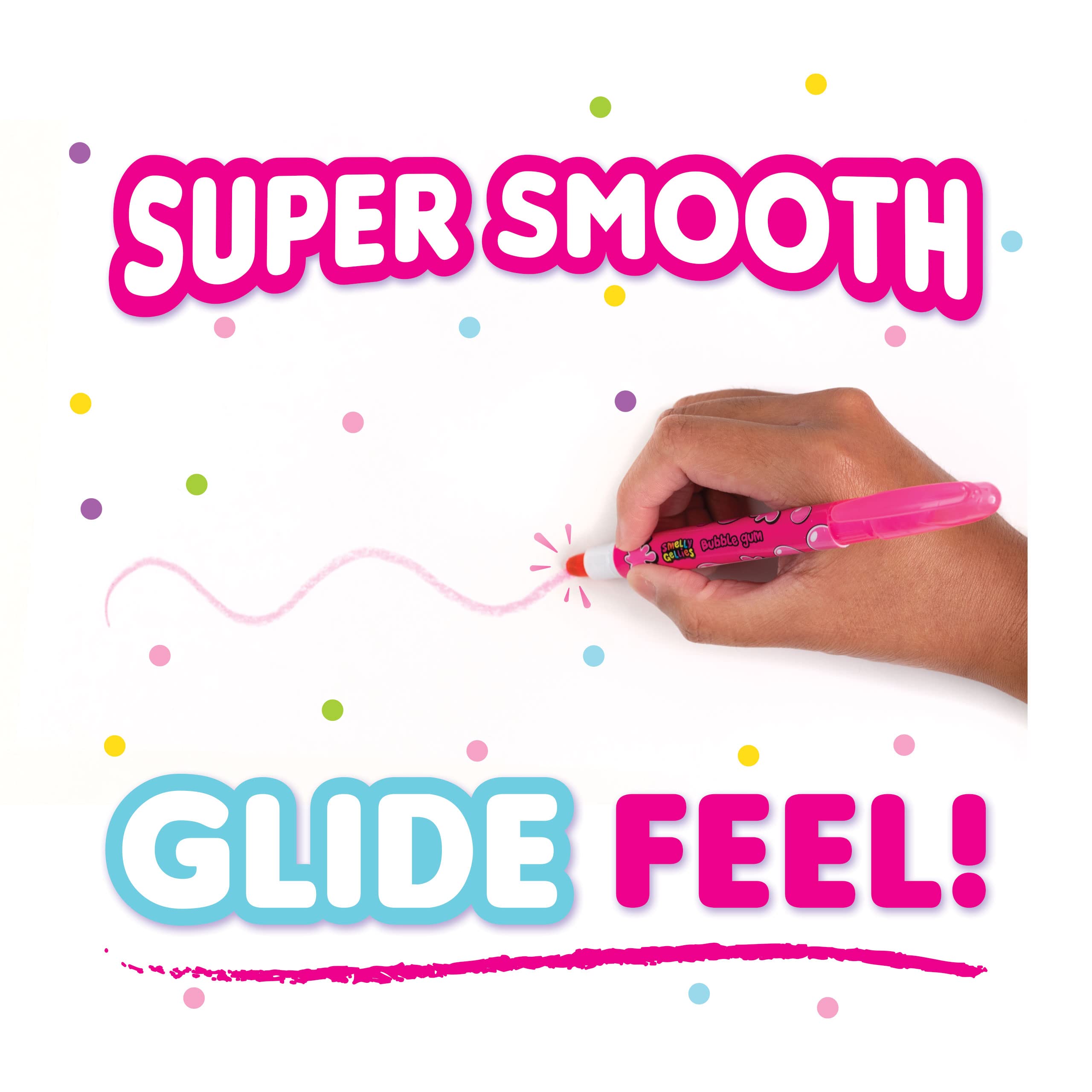 Smelly Gellies - Patented Gourmet Scented Glidewrite Gel Coloring Sticks, Crayons, Highlighters - 5 Count - Gifts for Kids