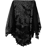 Whongkidz Halloween Costumes for Women Black Spider/White Skeleton Poncho Costume Accessories