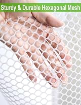 TOYPOPOR 16in x 15ft Plastic Chicken Wire Mesh with 20 Zip Ties view 6