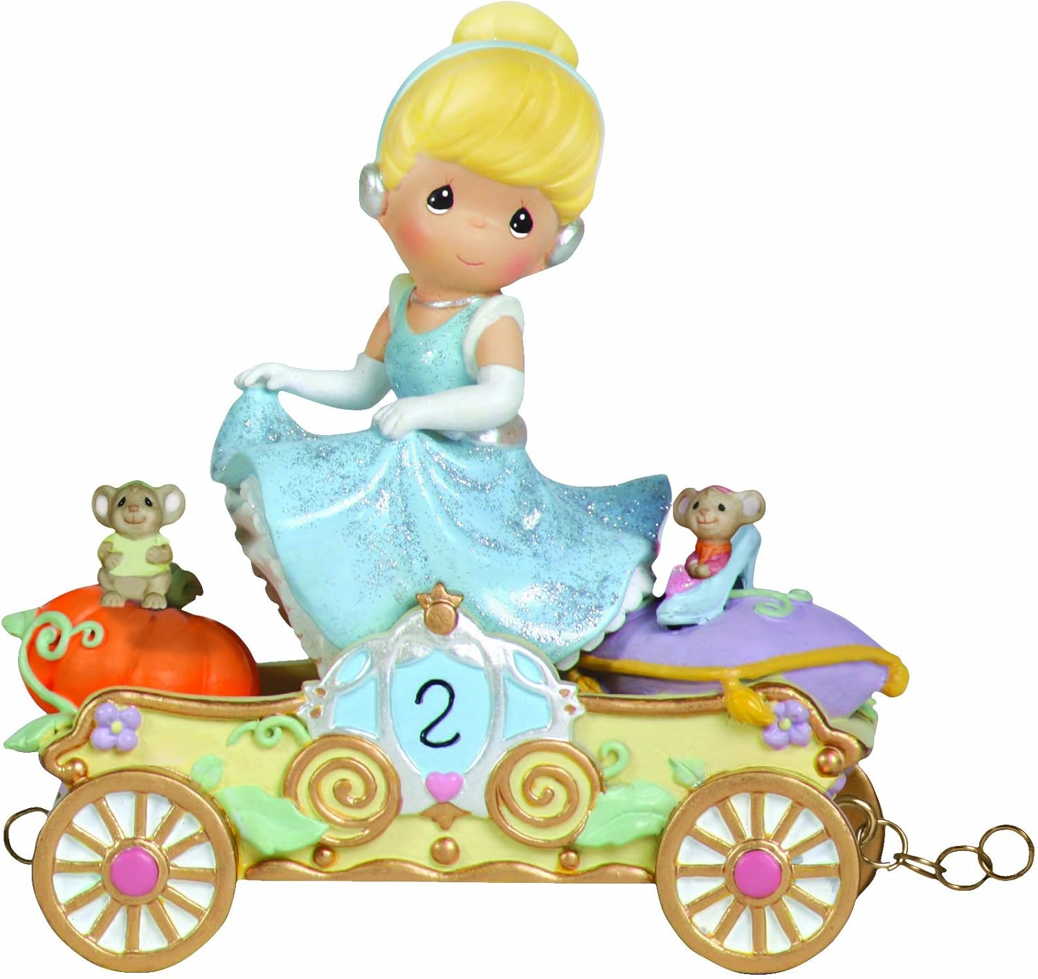 Precious Moments, Disney Showcase Collection,Bibbidi, Bobbidi, Boo &ndash; Now You're Two!, Disney Birthday Parade, Age 2, Resin Figurine, 104404