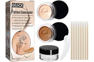 Tattoo Concealer Tattoo Cover Up Makeup Waterproof Two Color Skin Concealer for Scar, Acne, Dark Spots on Body, For Legs, for